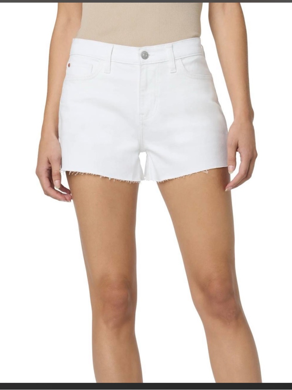 Hudson Jeans Rosie Raw Hem Denim Shorts in White Size 28